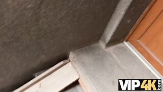 VIP4K. He wasn't giving her GIANT TITS any fun, so she decided to fuck a stranger right in front of him