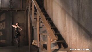 Mr. Marcus leads MILF Flower Tucci down to the sex dungeon