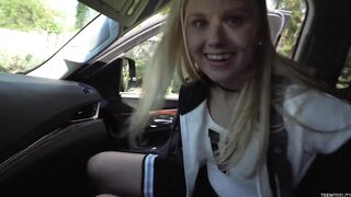 Blond school teen lily rader riding her dad
