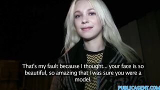 PublicAgent Blond Russian bangs in public