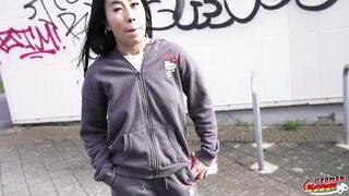 GERMAN SCOUT - Small 43kg half Asian Teen Lore Pick Up for first Time Casting Bang