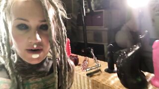 Emo Tattooed Babe Shows Off Her Butt Plug and Her Toys