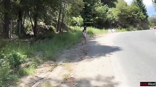 Maniac screwed a gal in the bushes and cummed on her face for a public walk with jizz - Cumwalk