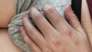 Lazily teasing myself and dripping a bit of pee