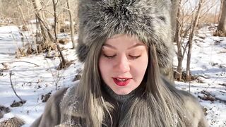 Vilu Vidish Is Sucking Rod in the Winter Forest