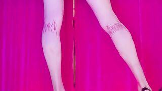 Tattooed Trans Beauty in Leather Lingerie Doggy Style Ass Tease