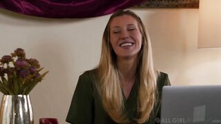 ALL BEAUTY MASSAGE - Hot Sweethearts Turn Divided Hot-Stone Massage Into Lesbian Fingering 3-Way