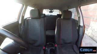 Czech Blonde Student with BIG BUTT has Orgasm during Driving Lesson in UK - Fake Driving School