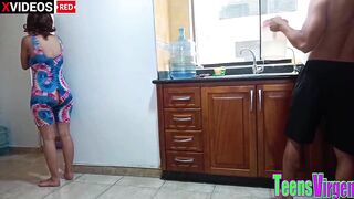 My sister-in-law and stepsister became addicted to threesomes. 18-year-old stepsister shows off her big butt in homemade movie scene.