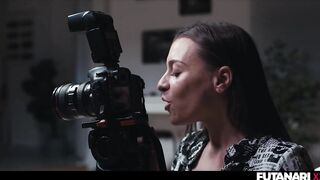 Magic Camera Freezes Time - Sexy Transgender with GIANT Schlong Facefucking Teenager Golden-haired