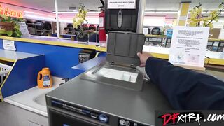 Ebony Female-dominator Destiny Mira's Steamy Laundromat Hookup wt MASSIVE Tool