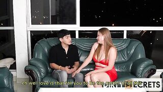 PART 1: HANNAH FUCKS A SEXY DUDE AND HER STEPDAUGHTER SUCKS HIS SHLONG UNTIL HE CUMS.