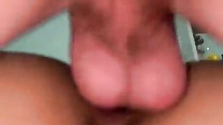 Homemade threesome with a schoolmate: Double vaginal penetration and anal creampie