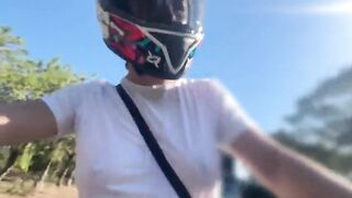 I picked up a DiDi customer without a bra and he noticed my big boobs 2