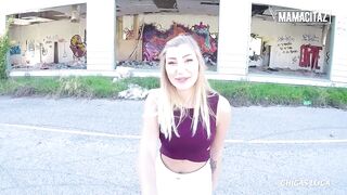 Sexy Floozy Vyvan Hill Screwed Deep by Spanish Guy Outside - MAMACITAZ