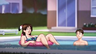 Stepmom Lust Lots of Milk All Day - vs Single Stepsister - Summertime Saga