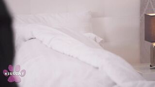 Step Mama Catches Busty Amber Bloom Jerks Step Bro on Daybed Spanks Her During Doggy