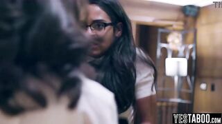 Sinless Latina teen got convinced into 3-some with classmates