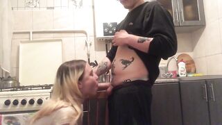 DATEZONE - Amateur golden-haired blows and gets drilled doggystyle in the kitchen