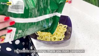 Stepmother comforted upset stepson with her twat