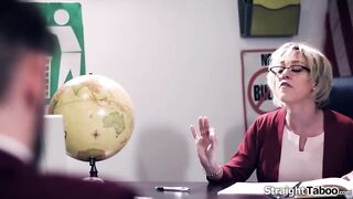 Four college lads team up against their busty mature teacher Dee Williams.They get the big tit milf on her knees to suck 'em off in advance of they fuck her