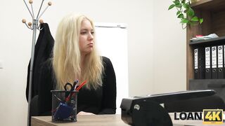 LOAN4K. Blondie with a natural enchanting body... Will she get a loan?