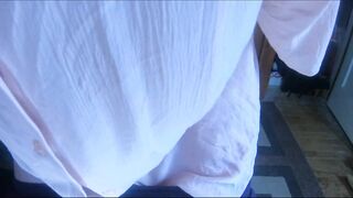 Trans Lady Whore Daphne Sits on Her Pink Sex tool and Jerks off in a Glass