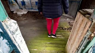 Stripped cunt spanking on veranda