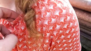 Naked melons beeing slapped in great wide open