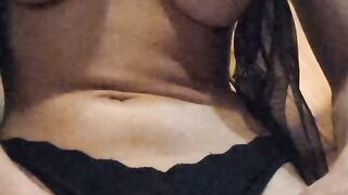 Masturbating and Peeing In Black Lingerie