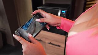 A busty golden-haired realizes just how big her sister's husband's knob is, so she comes to a conclusion to give it a try