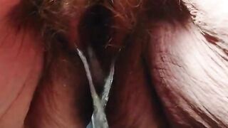 Granny curly snatch peeing