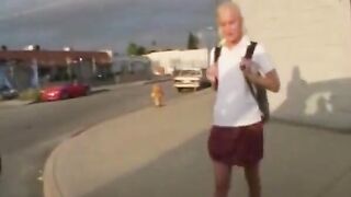 Golden-haired Mature Wench Fingers Trickling Snatch and Licks Clean