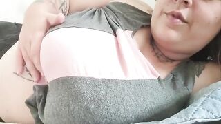 playing with my titties beneath my shirt and giving you milk