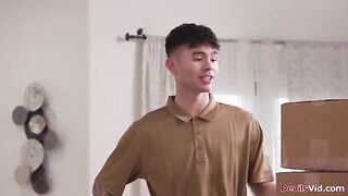 Elizabeth Skylar and her milf friends entice the teen delivery chap.The guy lets the cougars deepthroat his big ramrod before fucking 'em one by one.