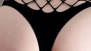 Lesbian straponed her friend in doggie position, inserting a full-sized large dildo into her vagina