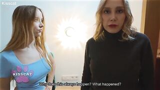 Oops... Step son unintentionally cum in step mama after screwed step sister Polly Yangs in shared bed at night in hotel room