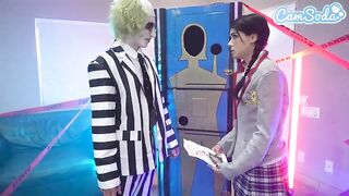 Beetlejuice Has an Epic Cosplay 3-some With Wednesday Addams and Big Titties Stepmom