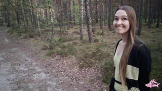 Sexy nymphomaniac in the forest made me cum in her mouth