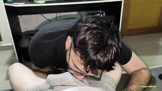 Kneeling & Slutty: Sniffing My Boyfriend’s Bulge Till I Cum on His Shlong & Drink Both Loads