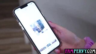 Teen blondie has to satisfy her big cocked stepbro to keep her secret