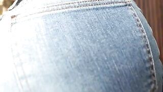 Soaking the Constricted Jeans of a Cute Rebel Teenager with Sperm