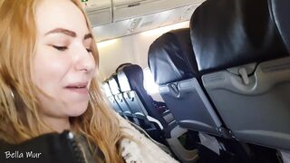 This Hottie couldn't Wait Anymore! Real Blow Job in a Public Airplane
