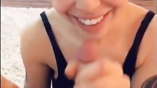 Sucking my Ex's almost any astounding Friend's Penis and Swallowing his Big Load - Snapchat Porn