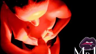 Nyx and MrJ... underneath a red light