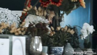 Small milf Liv Revamped meets a colleague in the quiet room at the funeral of their boss.They get a bit frisky and almost get caught banging