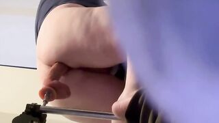 Morning Ass Stretch – Dildo Machine Slides Deep Before I Head Out