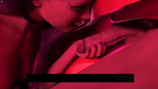 Alice Sucking two Tranny Girls Huge Ramrods And Having 3-some Sex