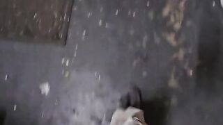 I LOVE PEEING ❤️ Perfect Urinal at My Beloved Warehouse ???? pissing from my petite rod with foreskin and massive balls