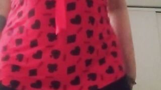 Lewd Redhead Seduction: Squeezes Big Natural Tits and Shows Perfect Round Booty